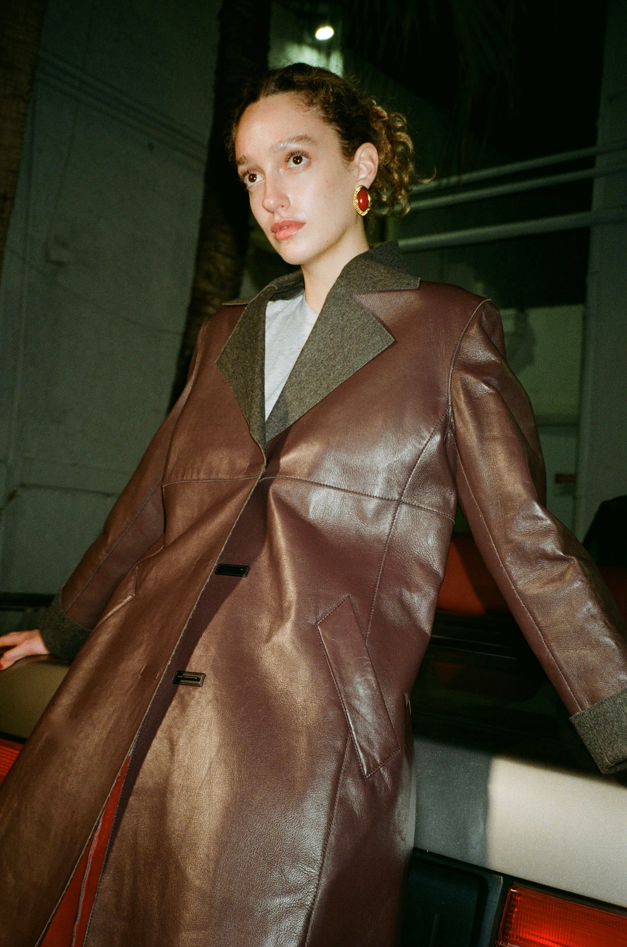 Vintage Light Leather Coat