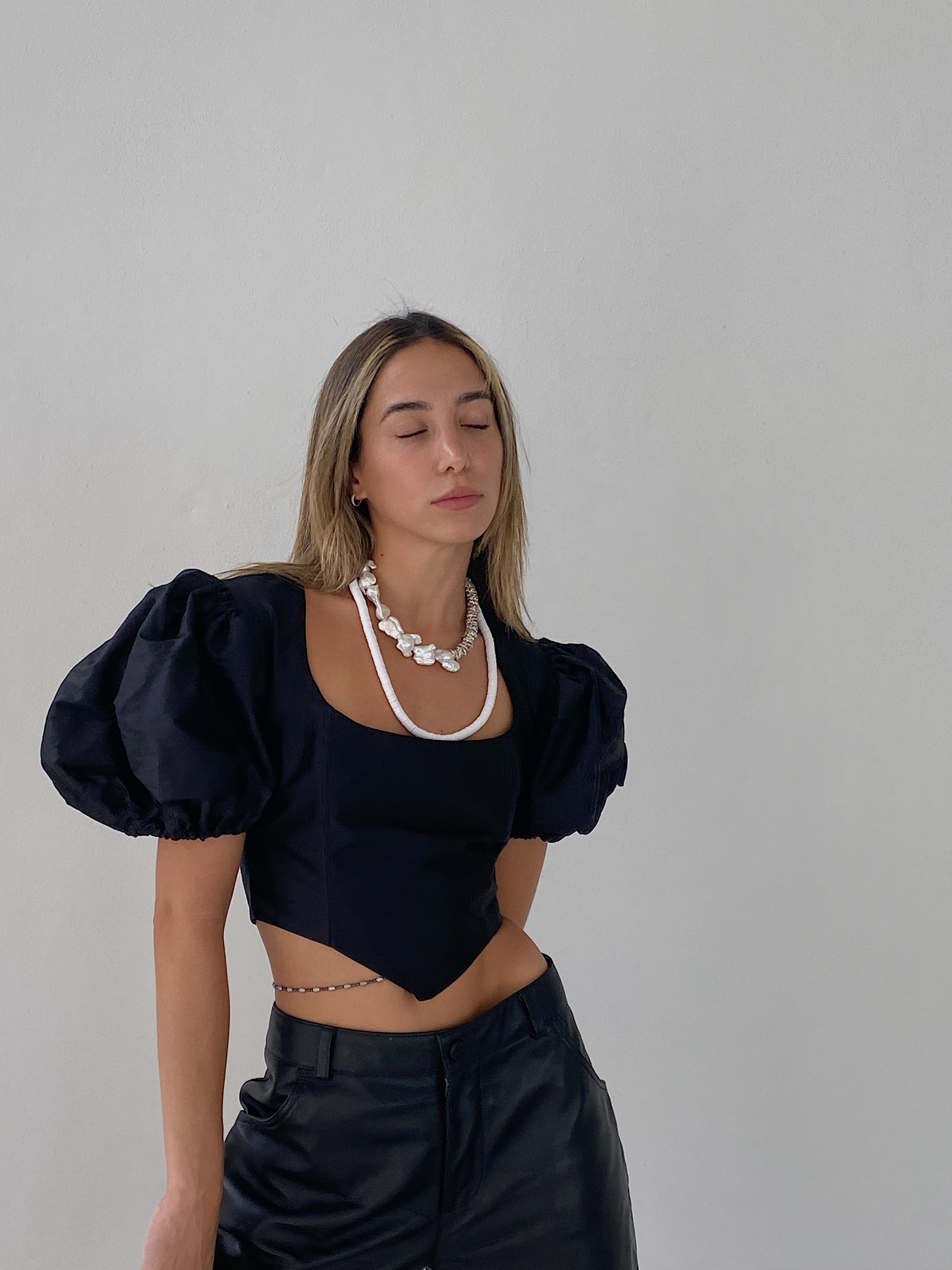 Silk Volume Crop Top