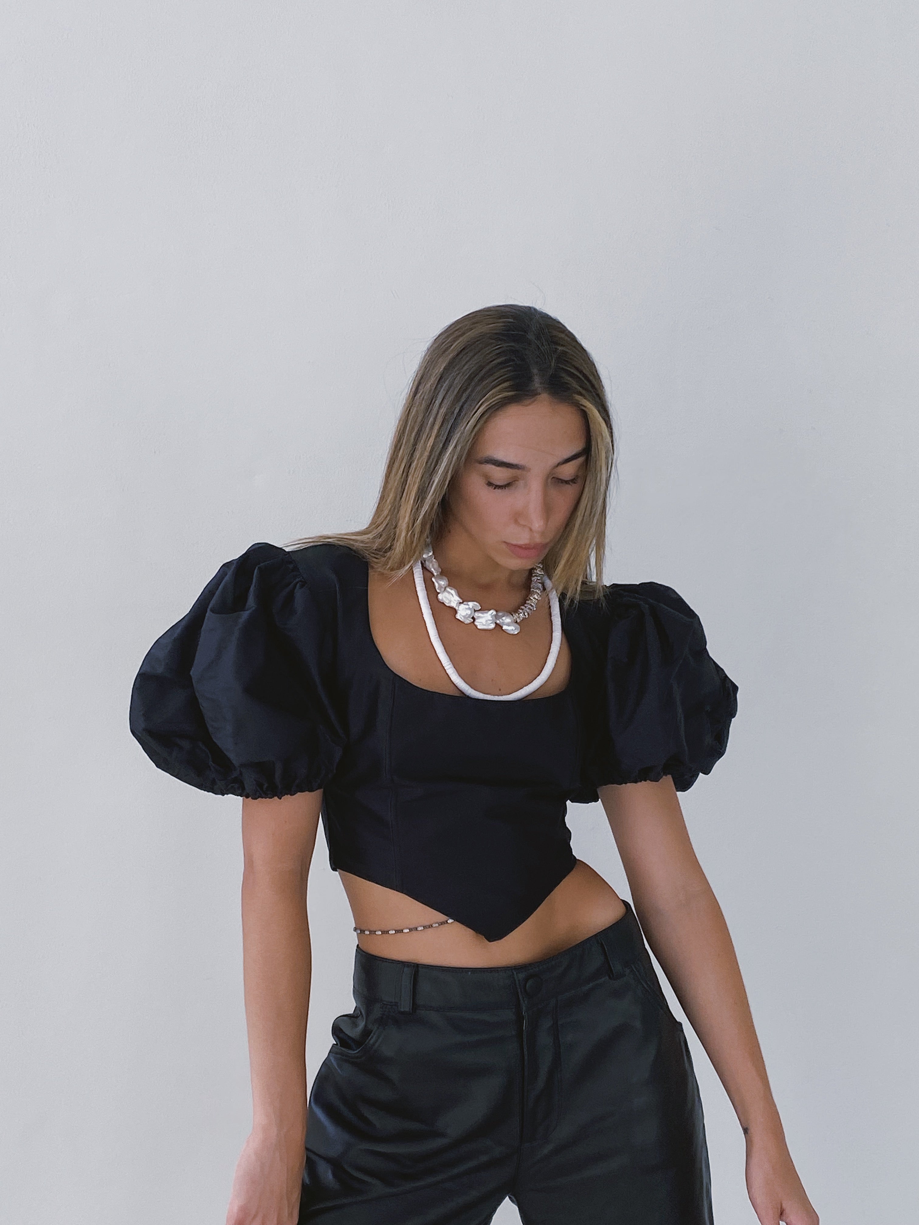 Silk Volume Crop Top